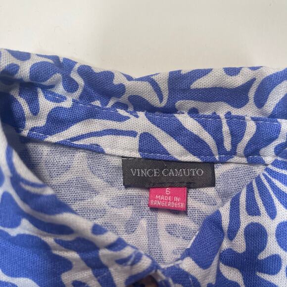Vance Camuto Girls Size 6 button up top-Periwinkle flowery design NWT - Picture 2 of 5